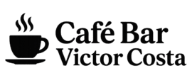 Logo de Cafe Bar Victor Costa con una taza de cafe y vapor estilizado